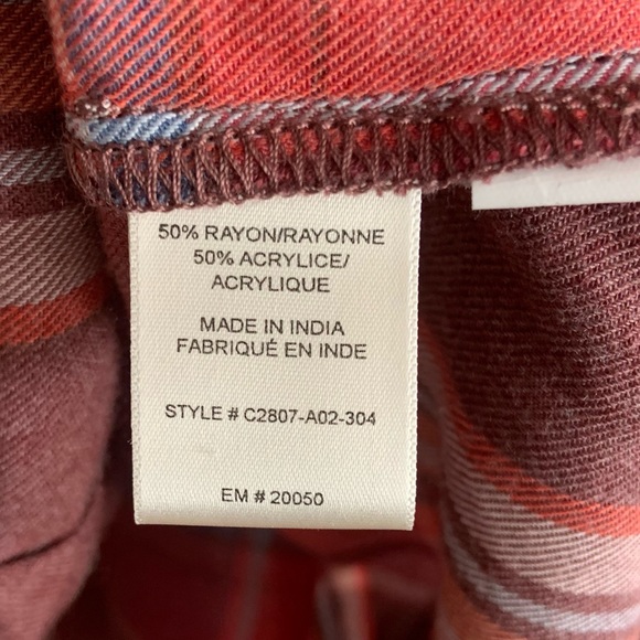 Cloth & Stone Plaid Short Sleeve Button Down Size Medium - Picture 7 of 8